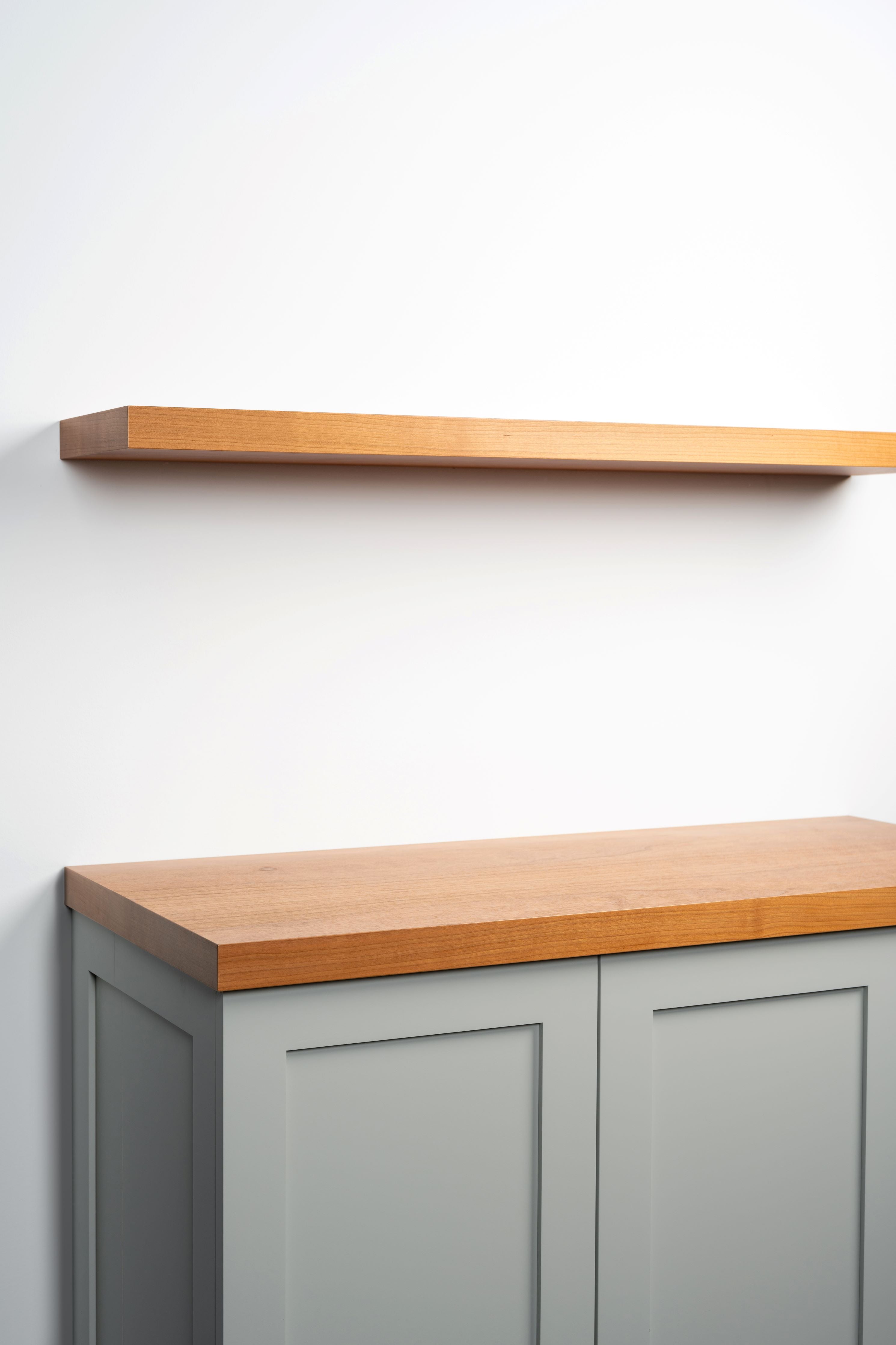 cherry cabinet top angle view