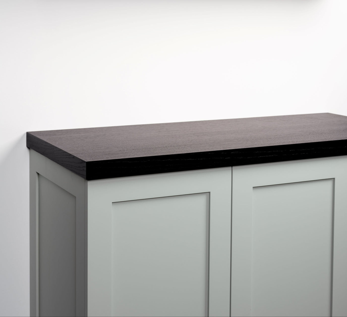 choc espresso oak cabinet top angle view